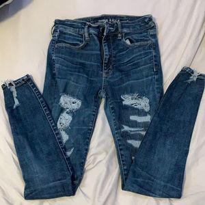 high waisted ripped jeans